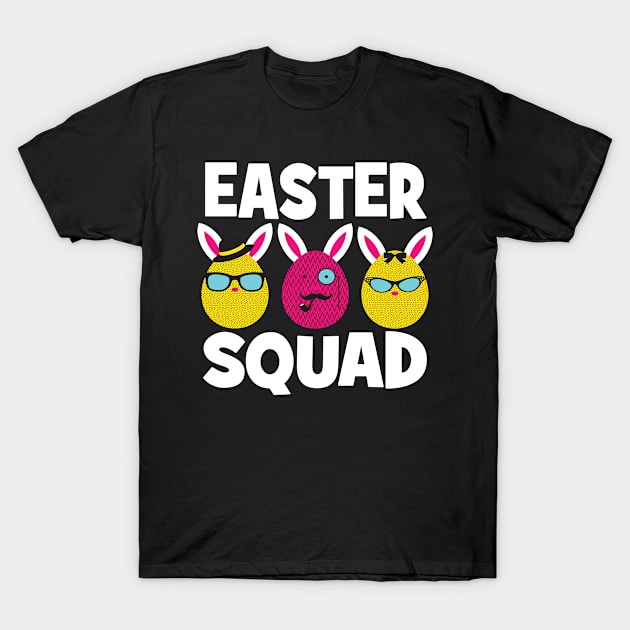 Easter Squad Funny Egg Hunting Cute Bunny Ears print T-Shirt by Grabitees